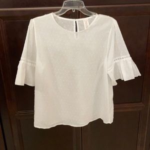 White Swiss Dot Blouse
